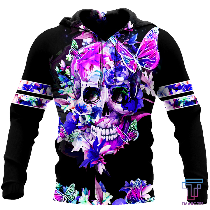 Butterfly Love Skull 3D all over printed for man and women QB05252002 - Amaze Style™-Apparel