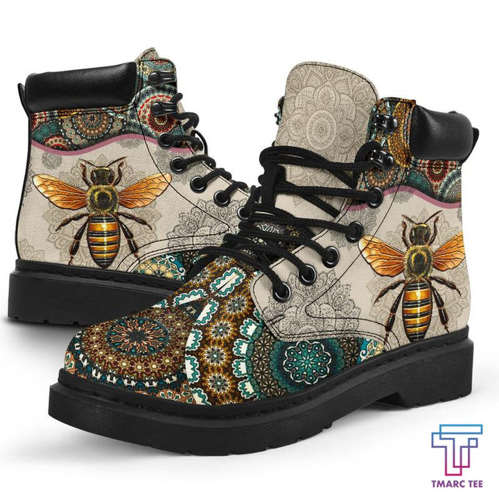 Bee Boho patern all season boots NNK022105 - Amaze Style™-Shoes