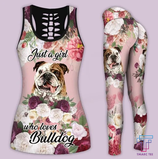 Bulldog Combo Tank top + Legging Outfit for women PL280312 - Amaze Style™-Apparel