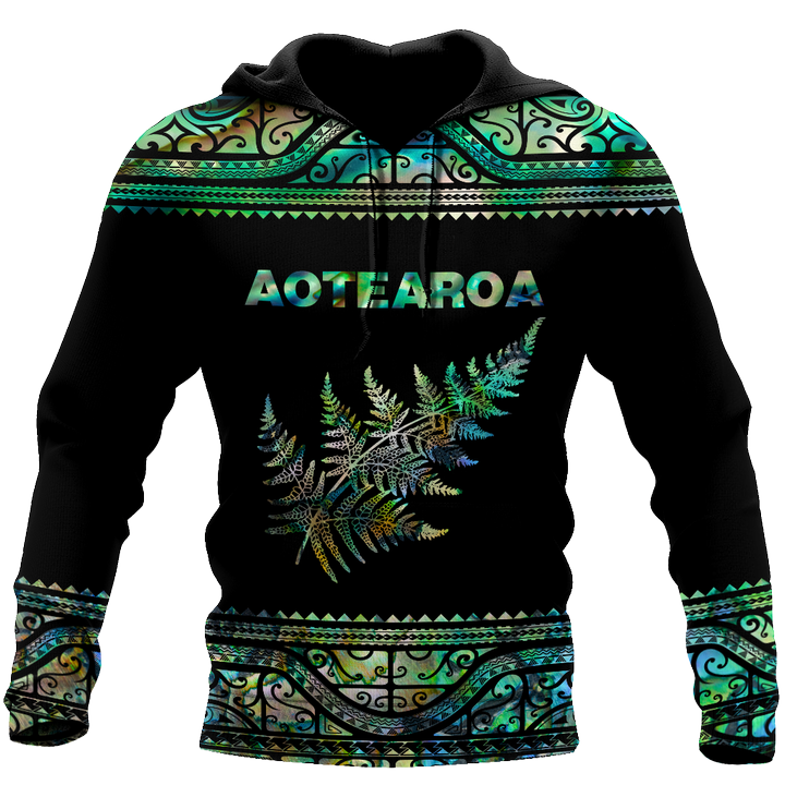 Tmarc Tee Aoteatoa New Zealand Maori Silver Fern - Paua Shell d all over printed shirt and short for man and women