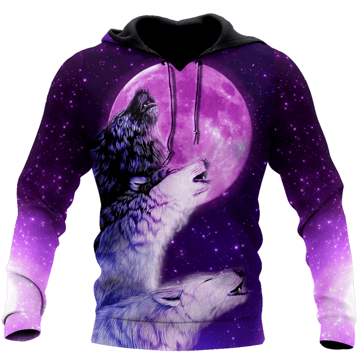 Tmarc Tee All Over Printed Purple Wolves Hoodie DA-MEI