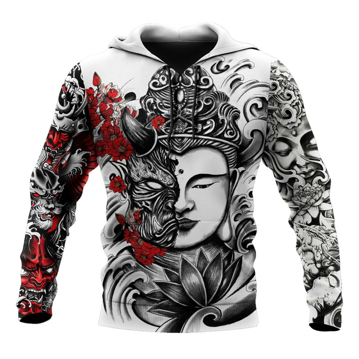 Tmarc Tee Buddhism and Oni Mask D Over Printed Unisex Shirt
