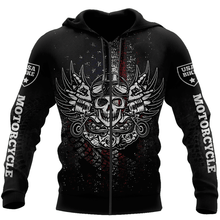 Awesome Skull Motorbike Combo Hoodie AM072060-LAM-Apparel-LAM-Zipped Hoodie-S-Vibe Cosy™