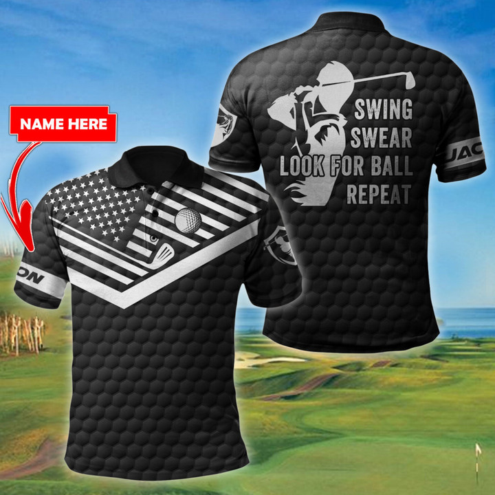 Tmarc Tee Black N White Custom Golf Shirts