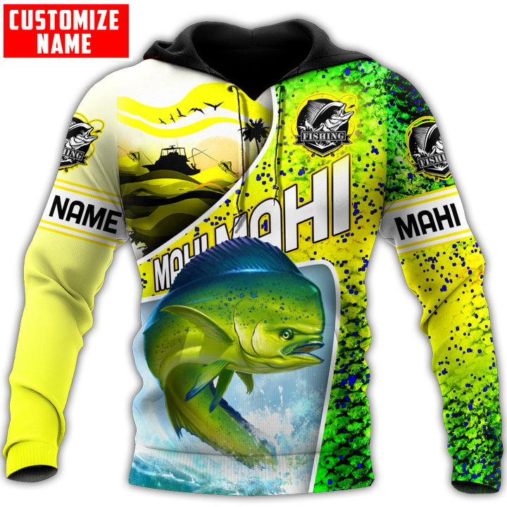 Tmarc Tee Custom name Mahi-mahi fishing scales design d print shirts