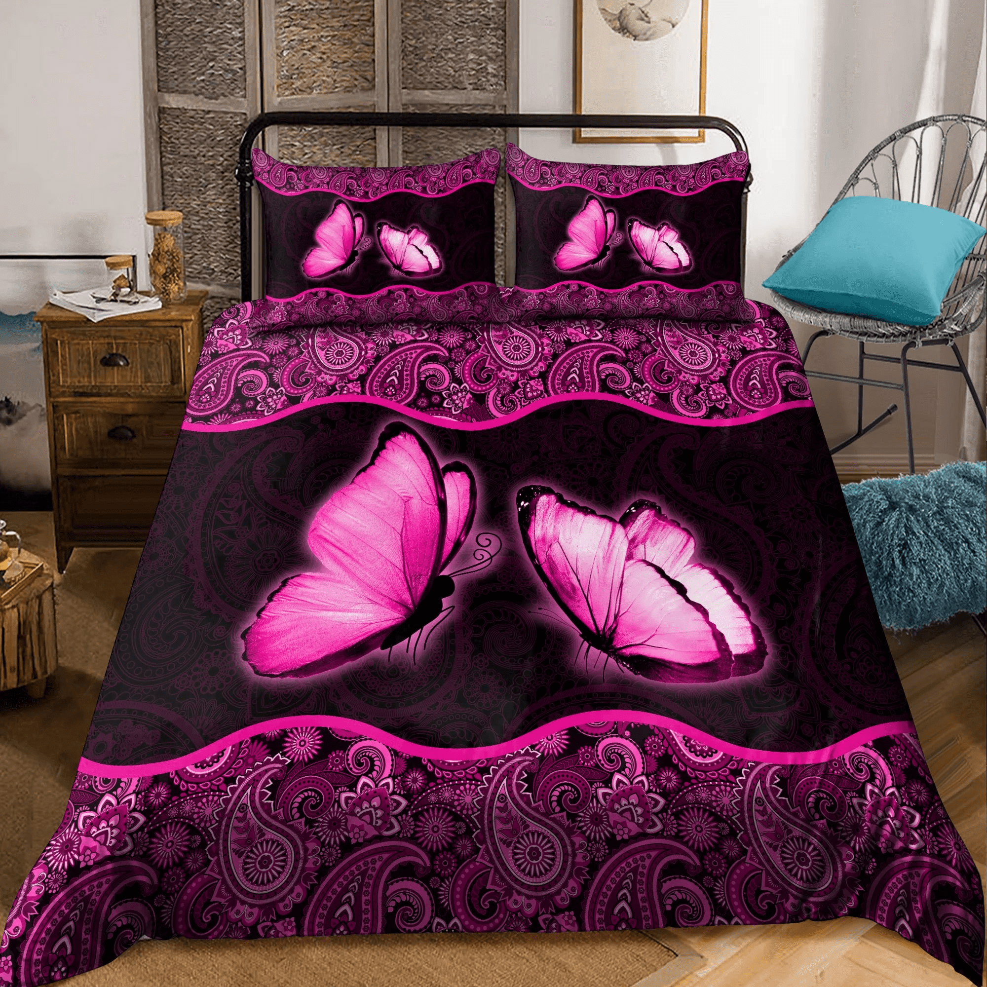 Tmarc Tee Butterfly Bedding Set Pink Color