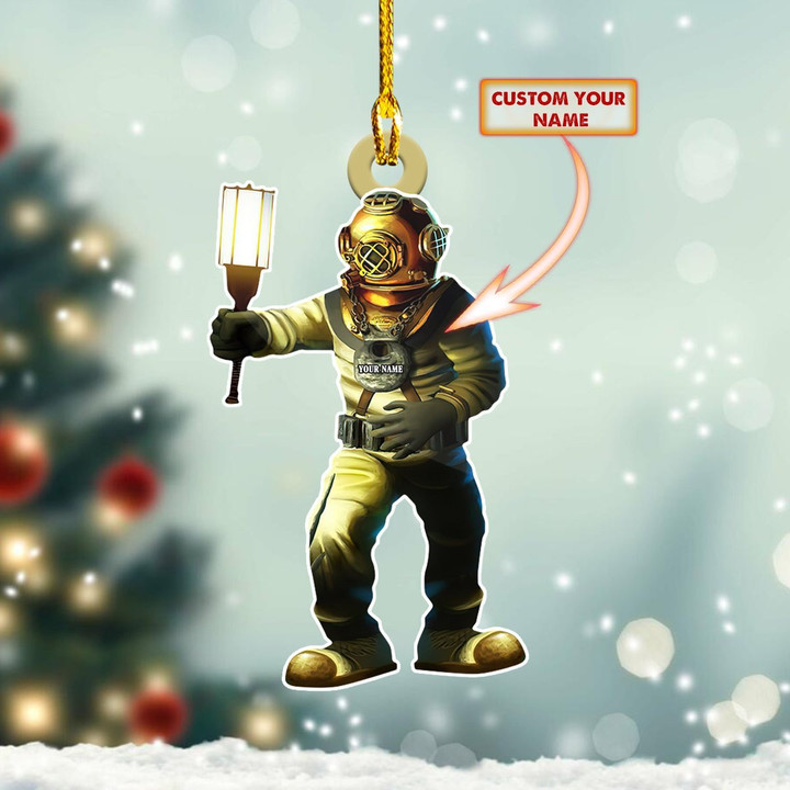 Tmarc Tee Custom Shaped Ornament Scuba Diver