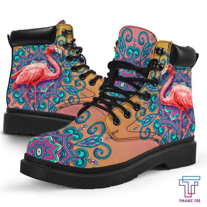 Flamingo water color all season boots NNK022101 - Amaze Style™-Shoes