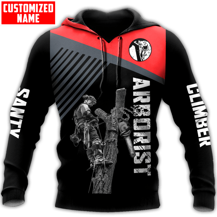 Tmarc Tee Arborist black & red D Unisex hoodie custom name
