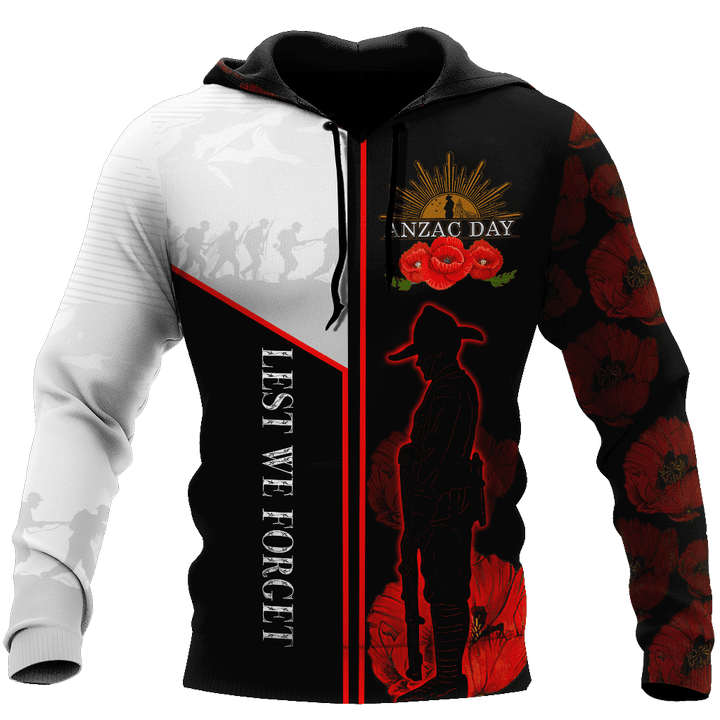 Tmarc Tee Anzac Day Remember Poppy Lest We Forget Army 3 Hoodie