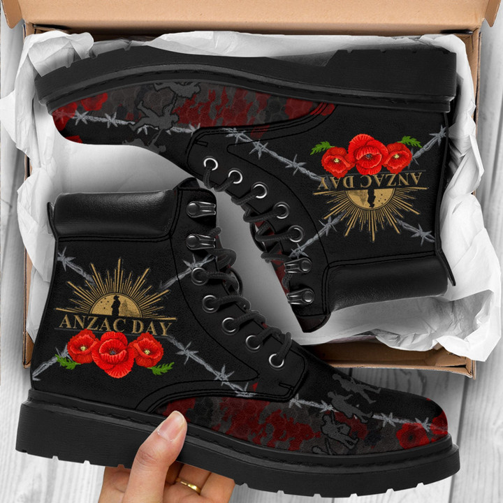 Tmarc Tee Anzac Day Remember Boots