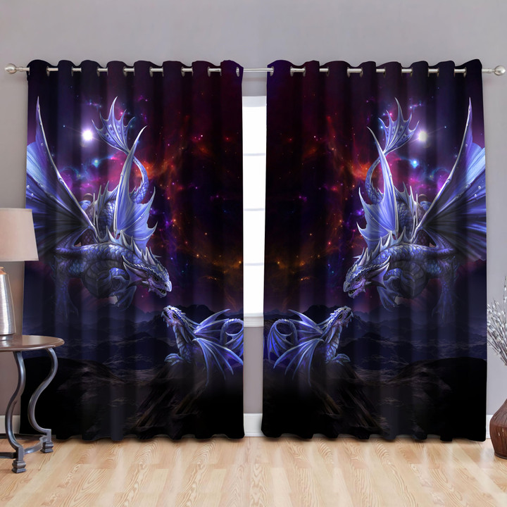 Tmarc Tee Dragon Mother and Son Art D Over Printed Window Curtain Set-ML