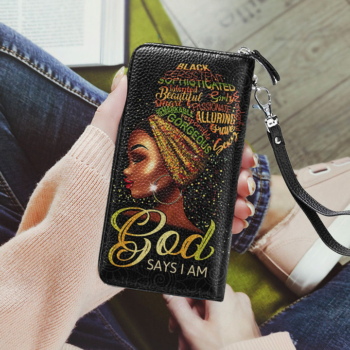 Juneteenth Tmarc Tee God Says You Are African Printed Leather Wallet