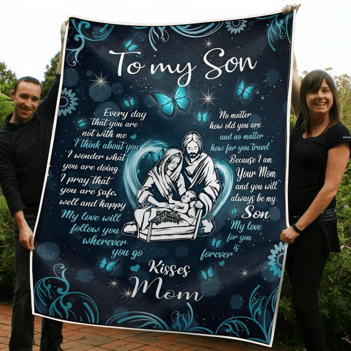 Tmarc Tee Jesus Christian To My Son Sherpa Blanket