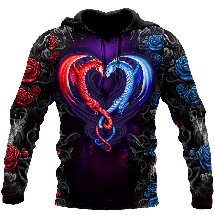 Tmarc Tee Dragon couples red and blue hoodie
