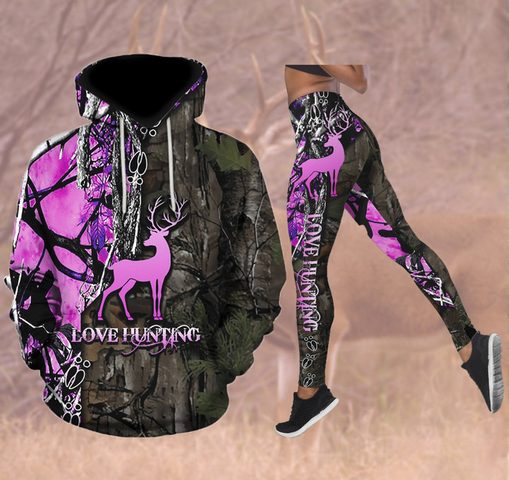 Tmarc Tee Love Hunting Combo Hoodie And Legging Outfit For Women LAM-LAM