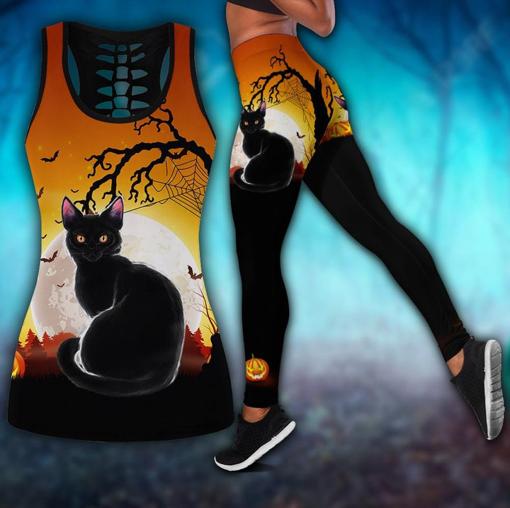 Tmarc Tee Halloween Black Cat Combo Outfit For Women AM-LAM