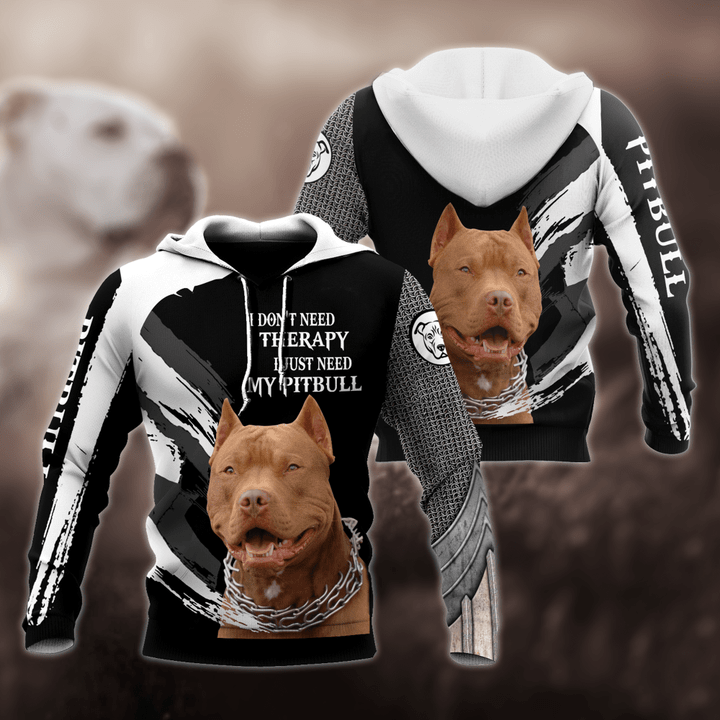 Tmarc Tee I Don't Need Therapy I Just Need My Pitbull Hoodie Shirt for Men and Women TN