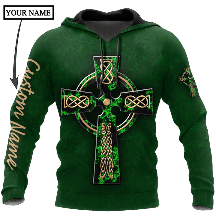 Tmarc Tee Irish St.Patrick cross d hoodie shirt for men and women custom name