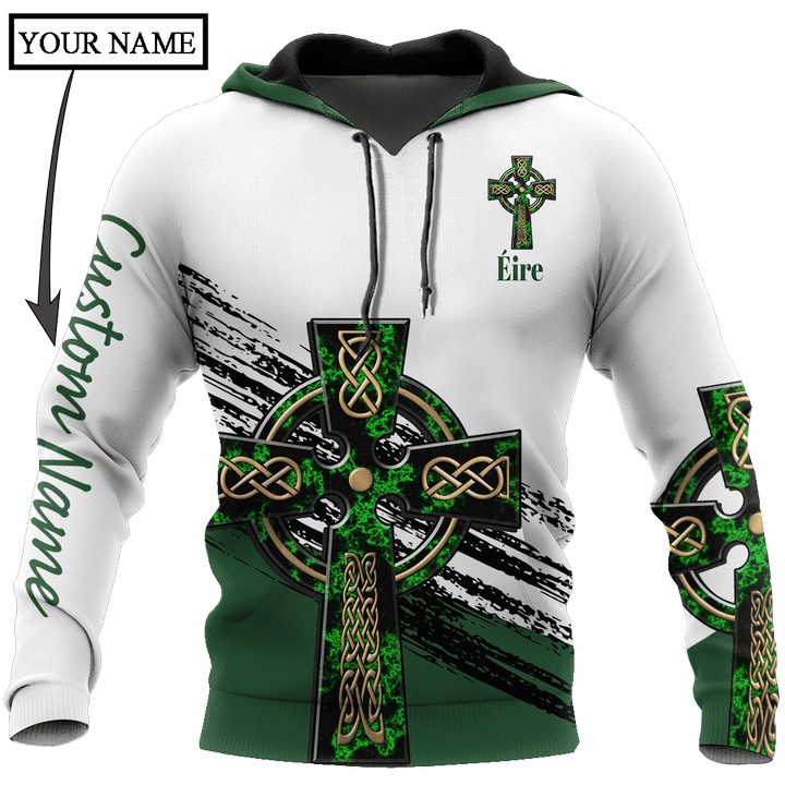 Tmarc Tee Irish St.Patrick Celtic cross d hoodie shirt for men and women custom name