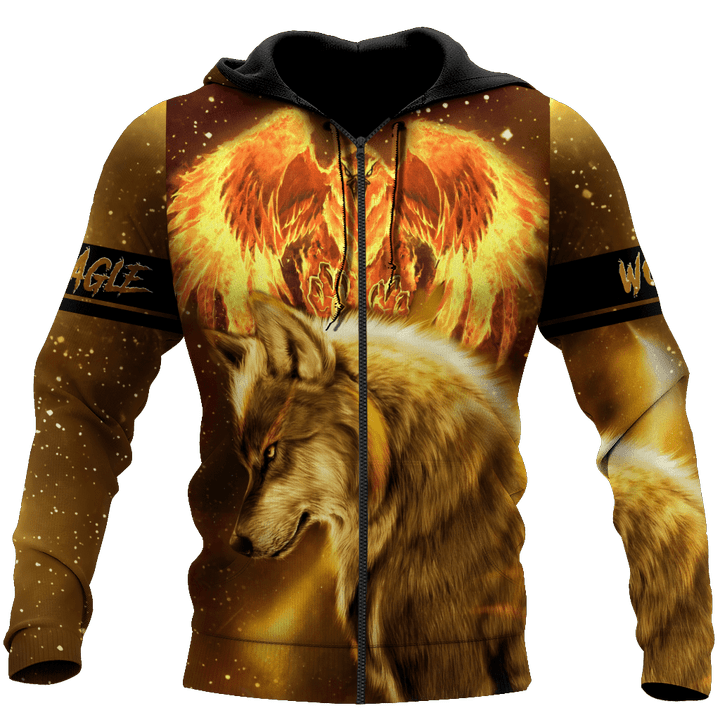 Tmarc Tee Fire Eagle And Wolf D Hoodie Shirt For Men And Women LAM