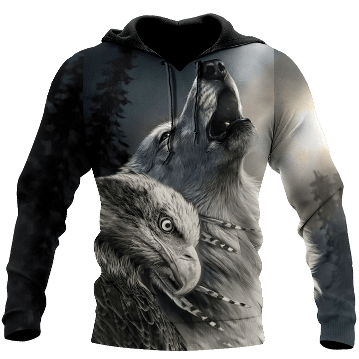 Tmarc Tee Eagle And Wolf Native American Hoodie Shirts