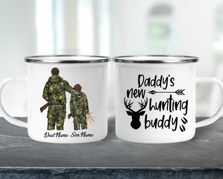 Tmarc Tee Hunting Deer- Dad& Son- Personalized Name Campire Mug XT