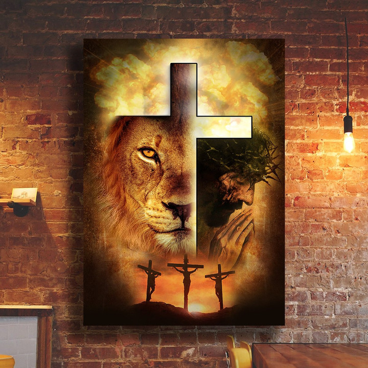 Tmarc Tee Jesus Lion Cross Poster Vertical Pi