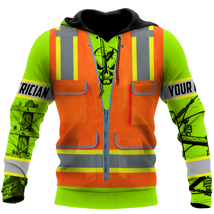 Tmarc Tee Electrician And Lineman Personalized Safety Premium Unisex Hoodie ML