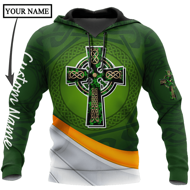 Tmarc Tee Irish St.Patrick Cross d hoodie shirt for men and women custom name