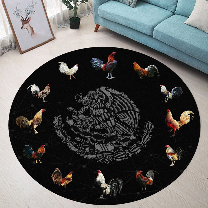 Tmarc Tee Mexican Rooster Circle Rug Pi