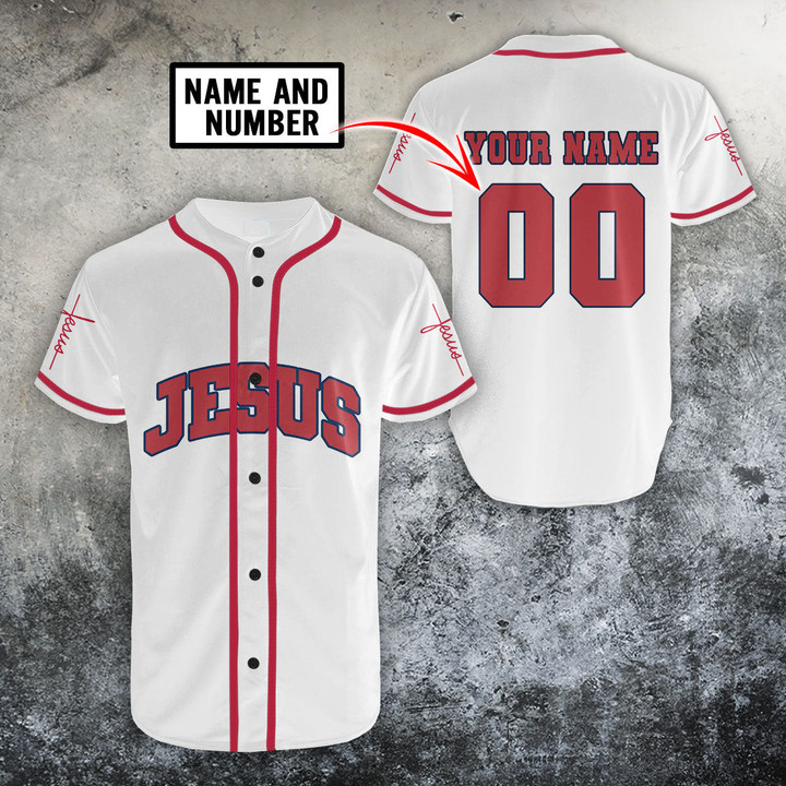 Tmarc Tee Jesus Christian Personalized Name and Number Athletic Style Baseball Shirt