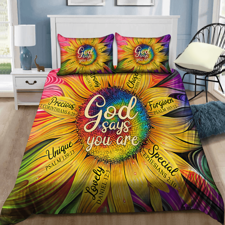 Tmarc Tee Jesus-Sunflower God Say You Are Bedding Set
