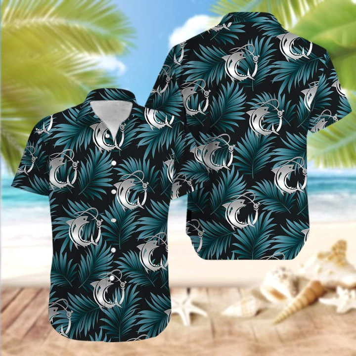 Tmarc Tee Fishing Tropical pattern Hawaii Shirt