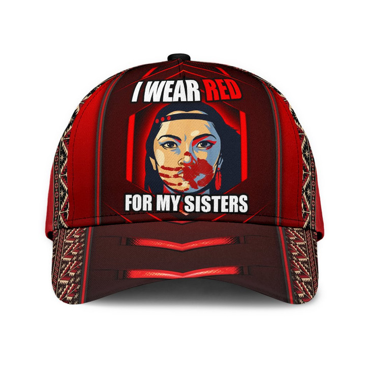 Tmarc Tee Native American I Wear Red For My Sisters Printed Cap .CTN