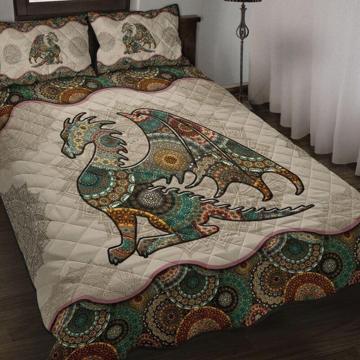 Loving Dragon Mandala Quilt Bedding Set NM20042001-Quilt-NM-Queen-Vibe Cosy™