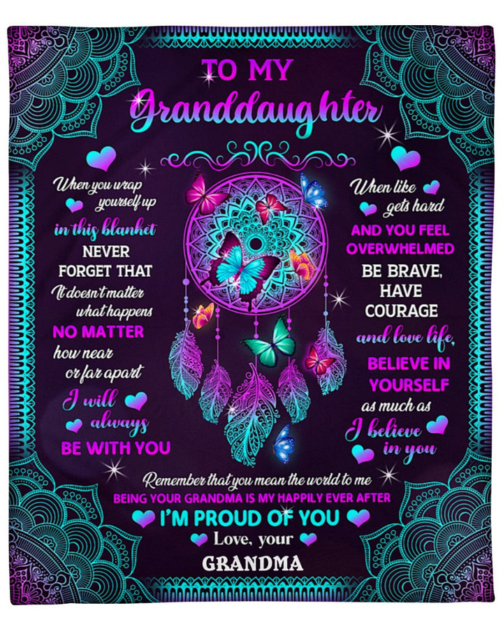 Tmarc Tee Mandala Dream Catcher Butterfly Granddaughter Gift - Fleece Blanket