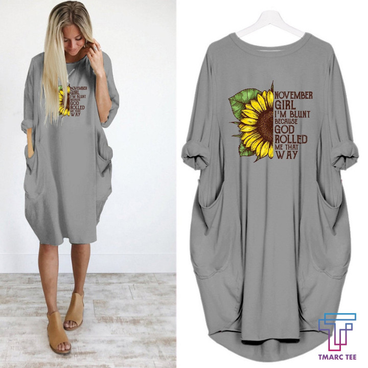 November Girl Im Blunt Because God Rolled Me That Way Dress - Amaze Style™-Apparel