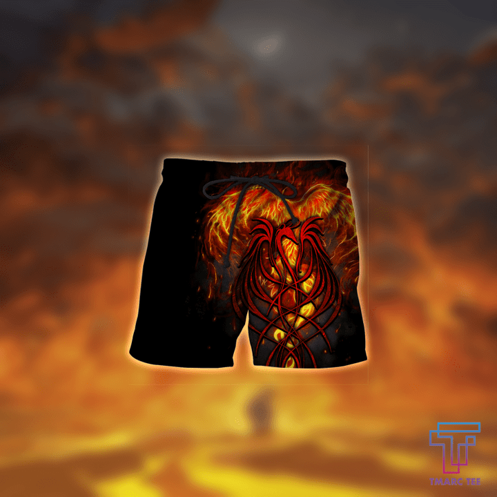 Phoenix Tattoo 3D All Over Printed Short by SUN AM200501 - Amaze Style™-Apparel