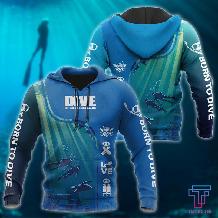 Scuba Diving 3D All Over Printed - Amaze Style™-ALL OVER PRINT HOODIES