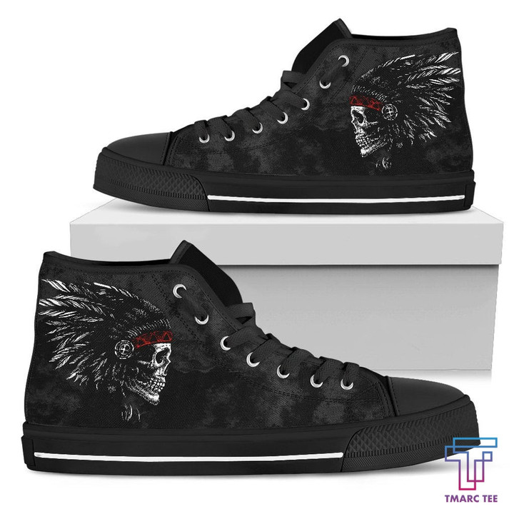 Native american skull pattern high top shoes  PL18032024 - Amaze Style™-