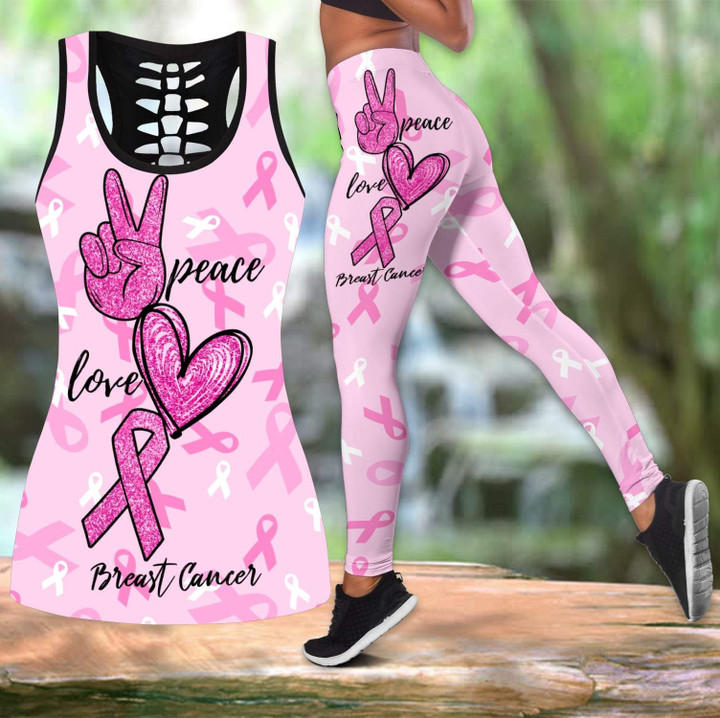 Tmarc Tee Peace Love Breast Cancer Combo Tank + Legging DQB