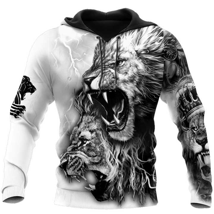 Tmarc Tee White Lion Tattoo Shirt for Men and Women