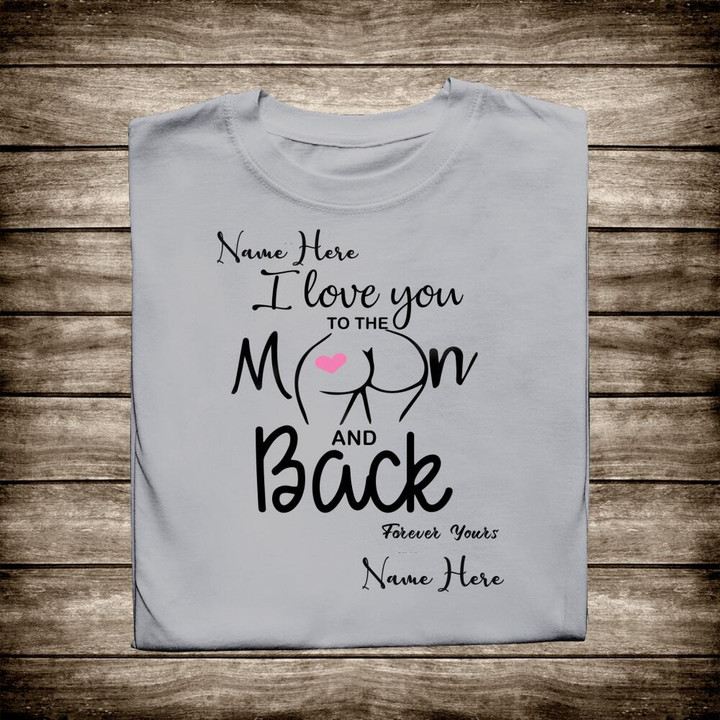 Tmarc Tee Personalized Name I Love You to the moon Valentine Gift For Him/ Gift For Her XT