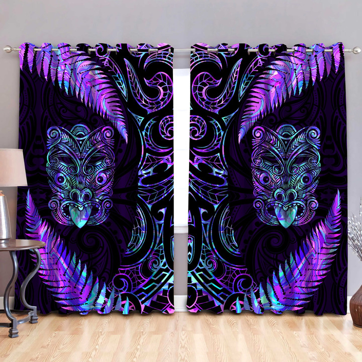 Tmarc Tee Paua Shell Maori Whakairo Window Curtains Circle Style