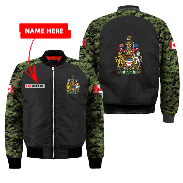 Tmarc Tee Personalized Name Canada Coat of Arms D All Bomber Jacket