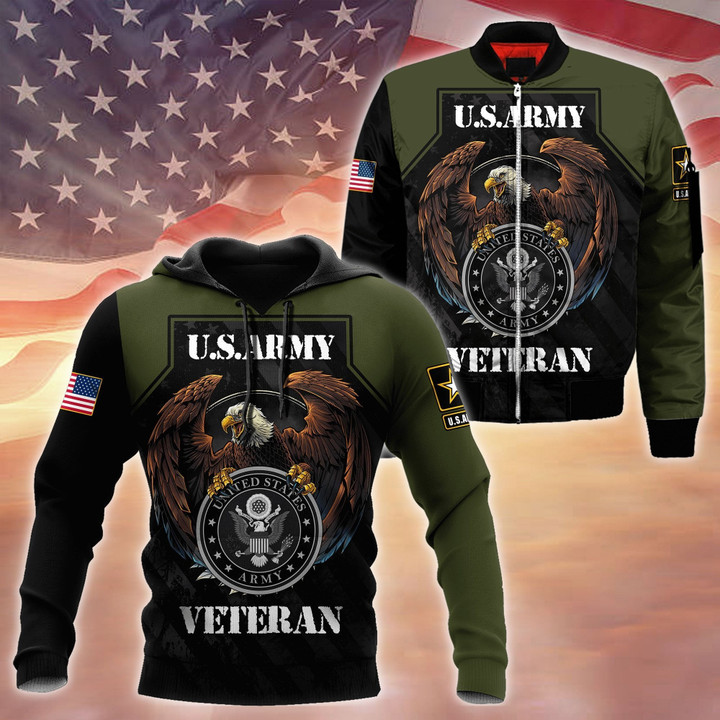 Tmarc Tee US Army Veteran Eagle Military Unisex Printed Shirts