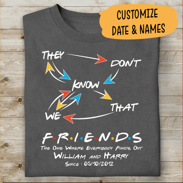 Tmarc Tee They Don't Know That We Friends, The One Where Everybody Finds Out Personalized T-shirt And Mug, Best Gift For Friends