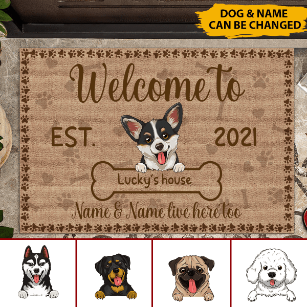 Tmarc Tee Welcome To Personalized Doormat For Dog Lover Special Gift Home Decor