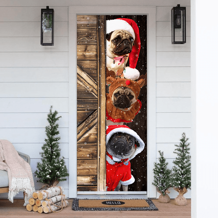 Tmarc Tee Pug Door Cover Christmas Gift Home Decor